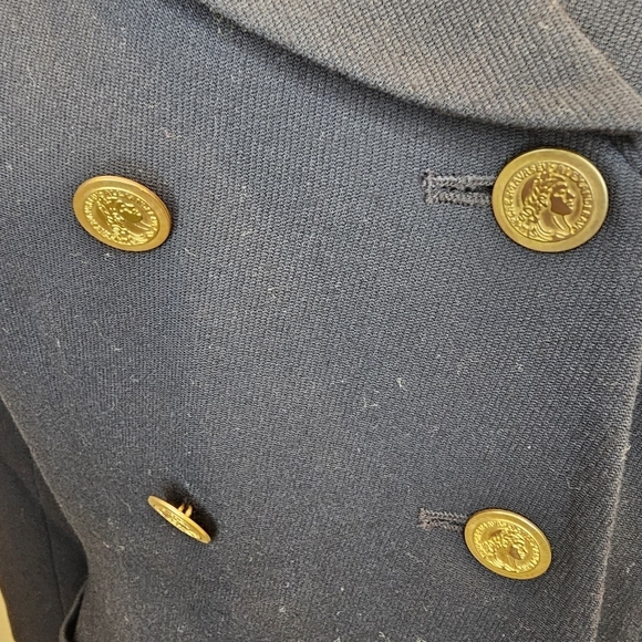 Kasper For ASL Women's Size 8 Double-Breasted Navy Blazer Vintage Gold Buttons - Picture 15 of 15